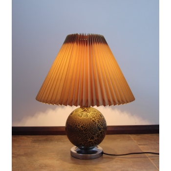 lampka drewniana z metalem vintage